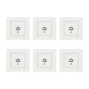 Viko Karre Uydu Prizi F Konnektörlü Çerçeveli - Beyaz 6 Adet