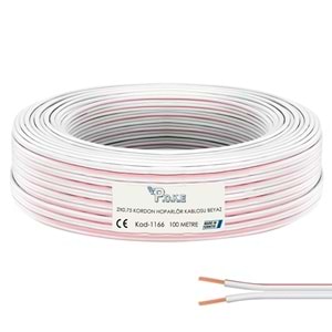Poke Elektrik Ve Hoparlör Kablosu Kordon 2X0.75 100Mt - Beyaz