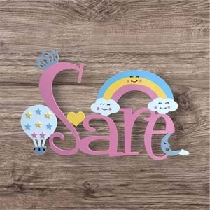 Gece Lambası Led li İsimli Model Gökkuşağı Balon Model