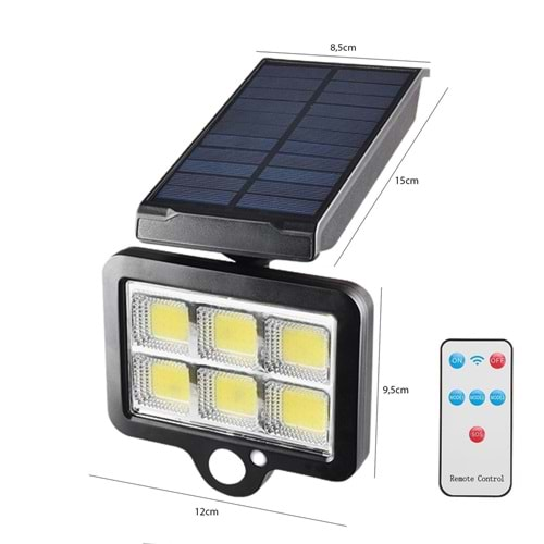 SİLVER TOSS GÜNEŞ ENERJİLİ SOLAR AYDINLATMA LAMBASI SENSÖRLÜ COB LED ST-140