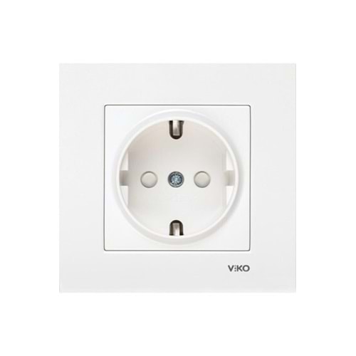 Viko Karre Topraklı Çocuk Korumalı Priz + Çerçeve Beyaz