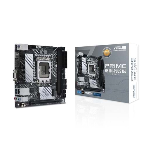 Asus Prime H610I-Plus D4-CSM M.2 Sata Ddr4 3200MHz Usb 3.2 Vga Hdmi Ses G.Lan 1700P ITX Anakart