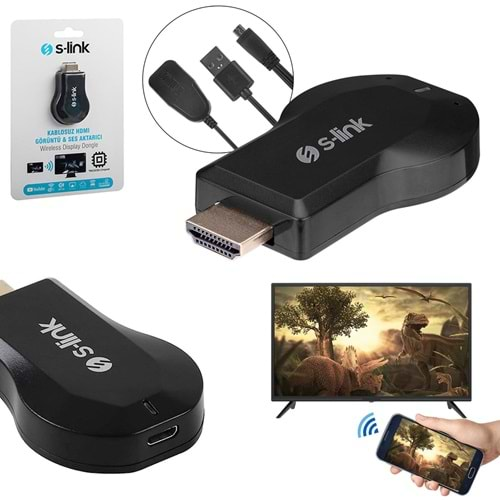 Hdmı Kablosuz Dongle Tv Görüntü Ve Ses Aktarıcı Ios Androıd S-Link Sl-Wh25