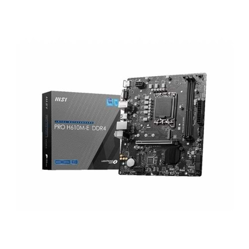 MSI Pro H610M-E M.2 Sata Ddr4 3200MHz Usb 3.2 Vga Hdmi Ses G.Lan 1700P mATX Anakart