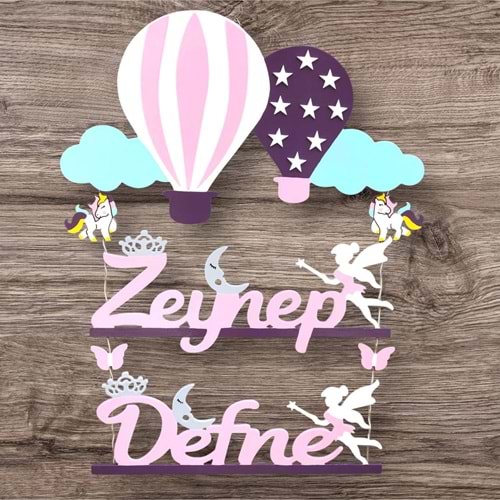 Sarkıt Model Gece Lambası 2 Li İsim Led li 50 x 75 cm BALON2-1