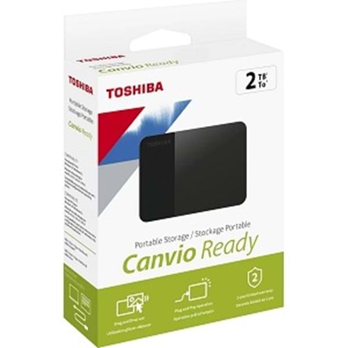 TOSHIBA CANVIO READY 2TB SİYAH 2.5 USB 3.0 (HDTP320EK3AA) TAŞINABİLİR HARDDİSK