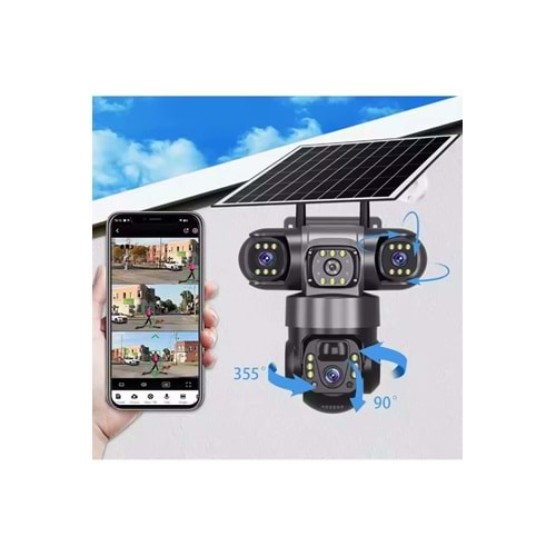 O-KAM-6060 6MP 4G Solar Dual Lens PTZ Kamera 3+3MP