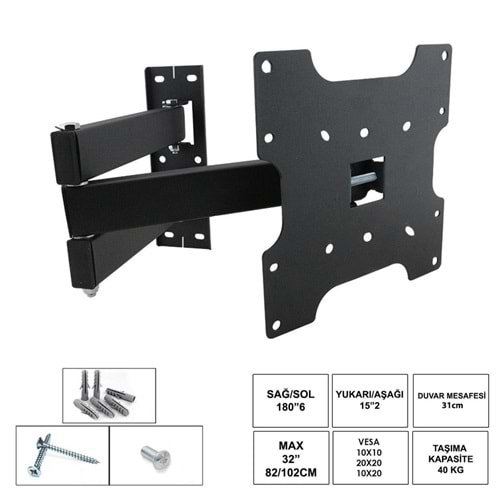 32 - 42 82cm-102cm Lcd Askı Aparatı Hareketli 3 Kollu Ufix 32KH