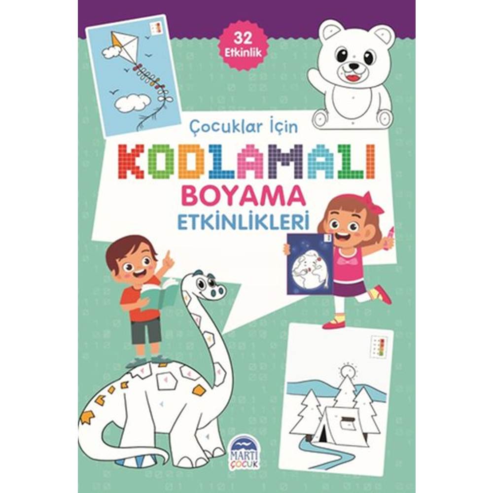 Kodlamalı Boyama Etkinlikleri - Haki - 32 Sayfa