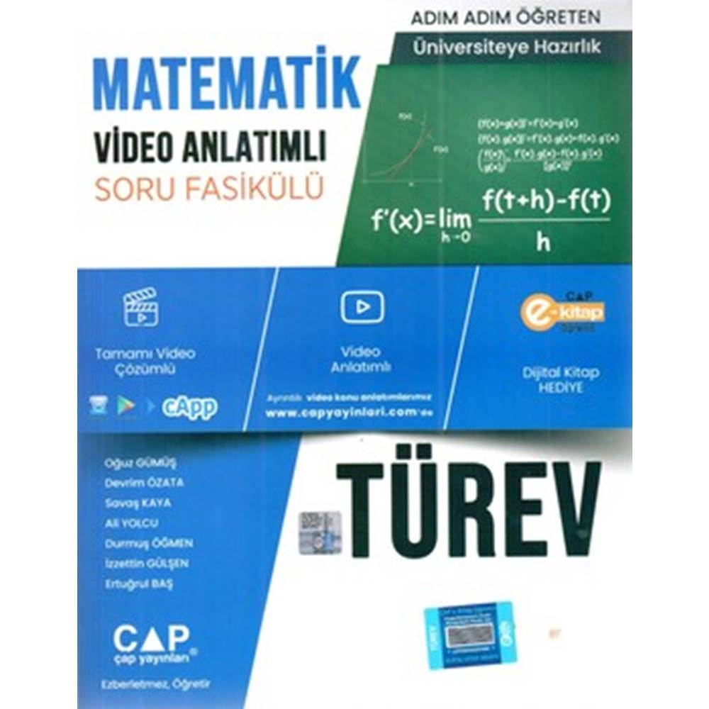 Üniversiteye Hazırlık Matematik Video Anlatımlı Türev Soru Fasikülü