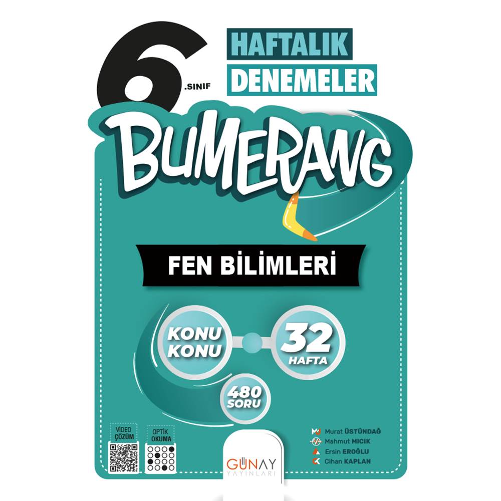 Günay 6. SINIF Bumerang 32 Haftalık Fen Bilimleri Denemeleri