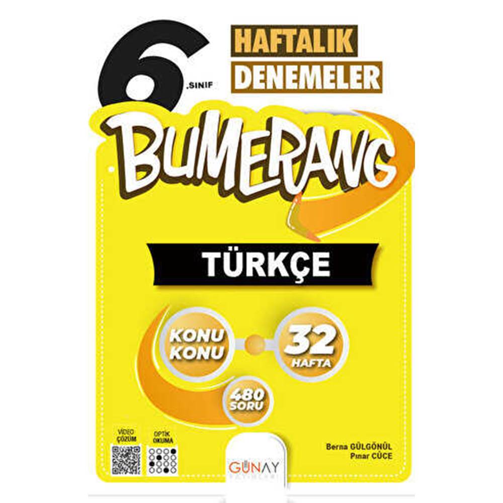 Günay 6. SINIF Bumerang 32 Haftalık Türkçe Denemeleri