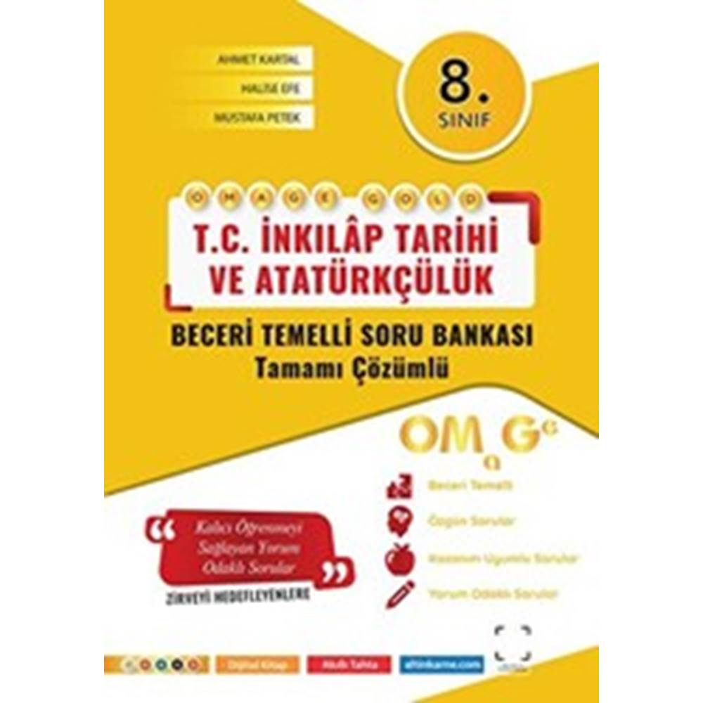 NARTEST 8. SINIF OMAGE GOLD İNKILAP TARİHİ SORU BANKASI (NARTEST MAVİ İLE AYNI KİTAP)