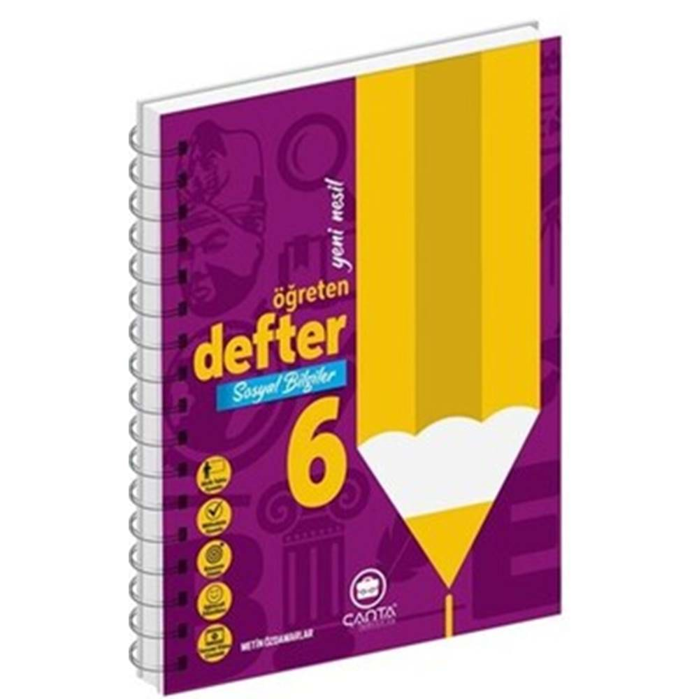 Çanta 6. Sınıf Sosyal Bilgiler Öğreten Defter