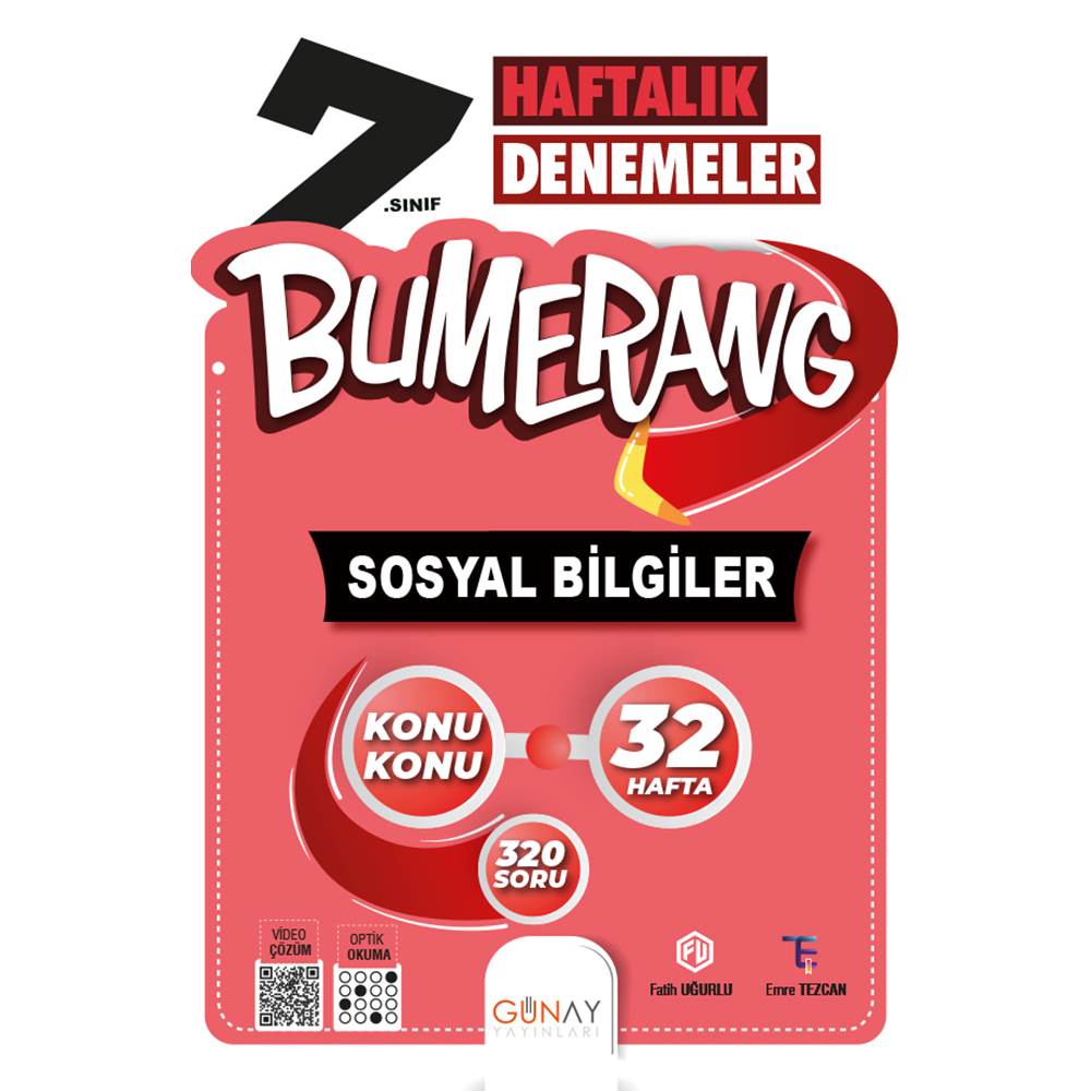 Günay 7.SINIF Bumerang 32 Haftalık Sosyal Bilgiler Denemeleri