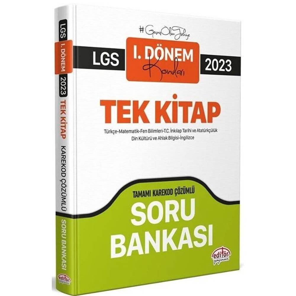 Editör LGS 1. Dönem Tüm Dersler Soru Bankası (Karekod Çözümlü)