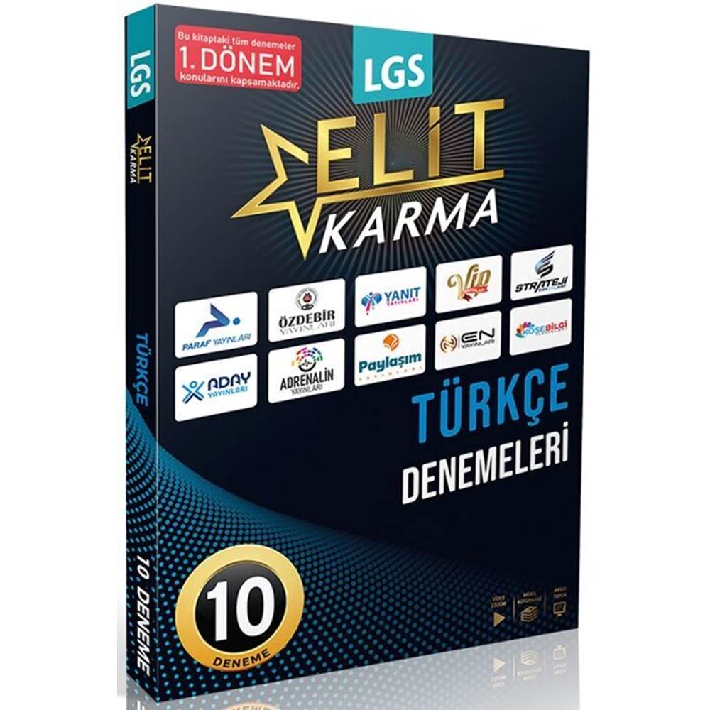 Paraf Yayınları 8. Sınıf LGS Türkçe 1. Dönem Elit Karma 10 lu Deneme