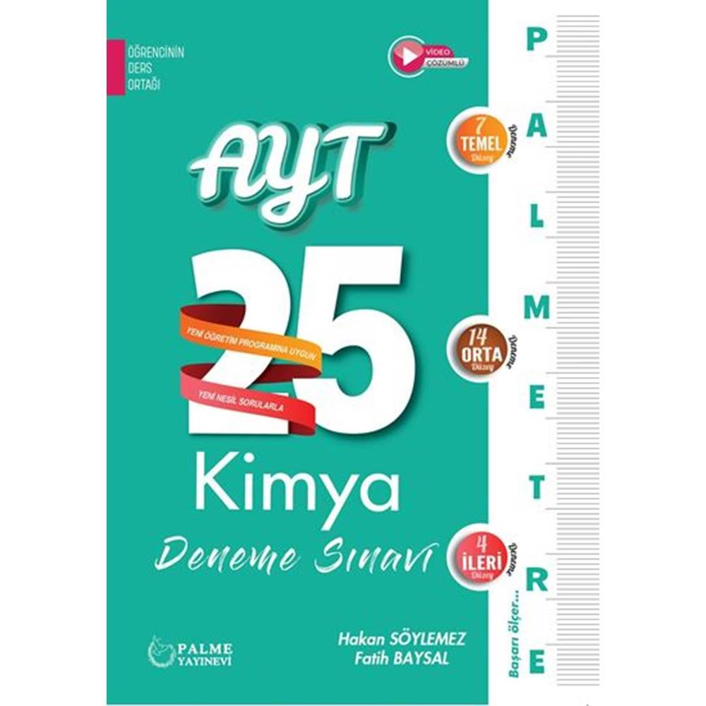 Palmetre Yks Ayt Kimya 25 Deneme Sınavı Serisi **