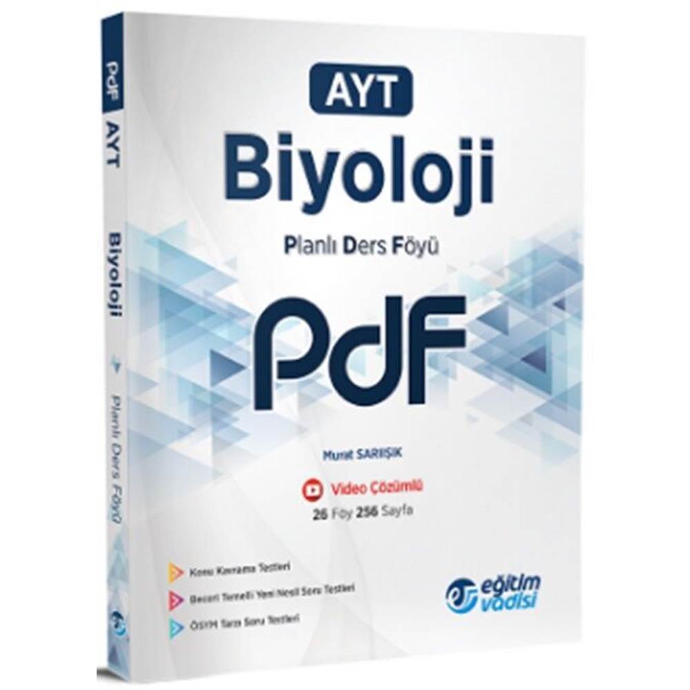 Eğitim Vadisi YKS AYT Biyoloji PDF Planlı Ders Föyü Video Çözümlü