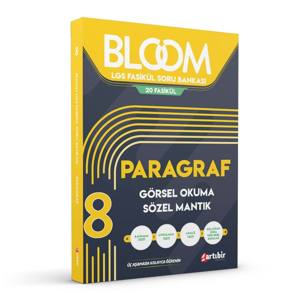 ARTIBİR 8. Sınıf Bloom Paragraf Görsel Okuma Sözel Mantık Lgs Fasikül Soru Bankası