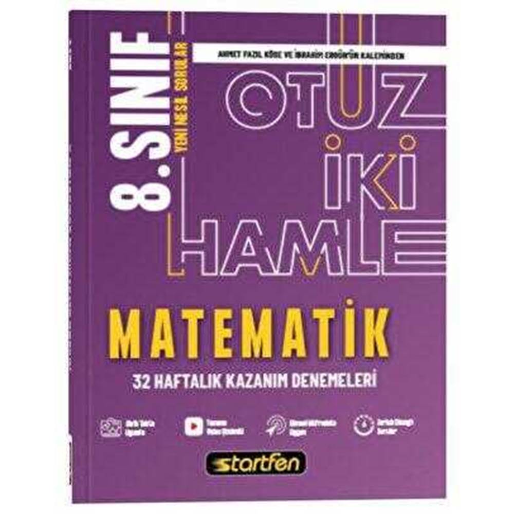 Startfen Yayınları 8. Sınıf Matematik 32 Hamle Haftalık Kazanım Denemeleri