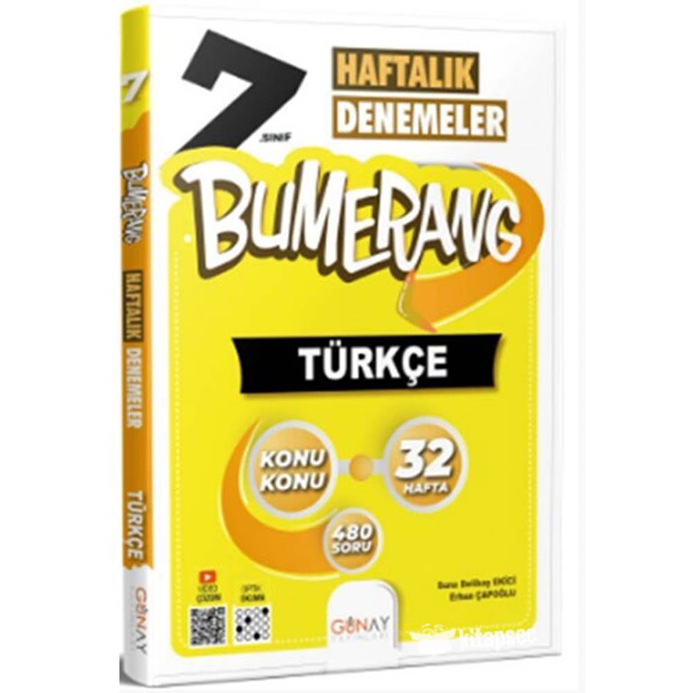 Günay 7.SINIF Bumerang 32 Haftalık Türkçe Denemeleri