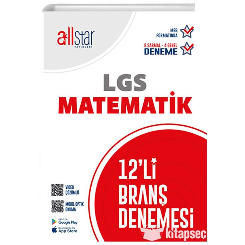 AllStar Yayınları 8. Sınıf LGS Matematik 12 Li Branş Denemesi