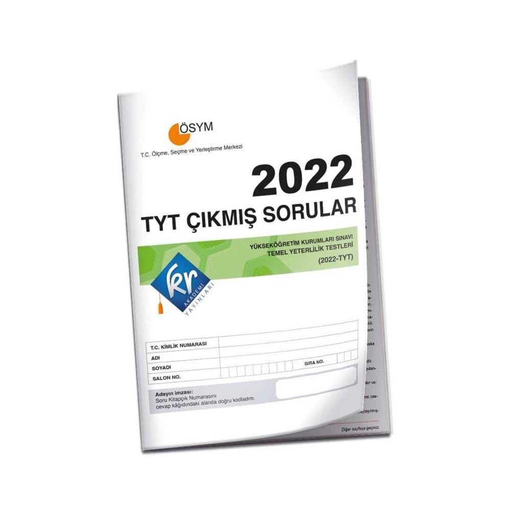 2022 TYT Çıkmış Sorular Tıpkı Basım Kitapçığı KR Akademi