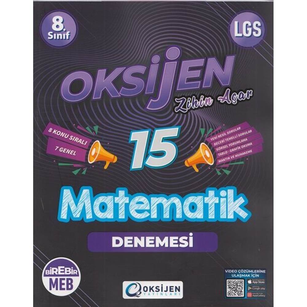 OKSİJEN 8. SINIF 15 Lİ MATEMATİK DENEME