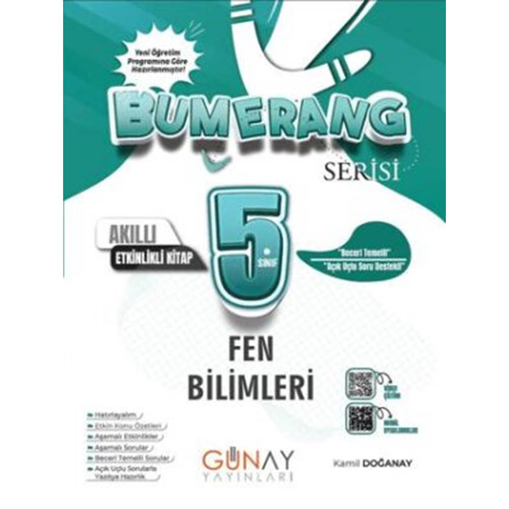 Günay Yayınları 5. Sınıf Bumerang Fen Bilimleri Akıllı Etkinlikli Kitap