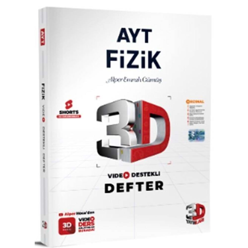 3D Yayınları AYT Fizik Video Destekli Defter