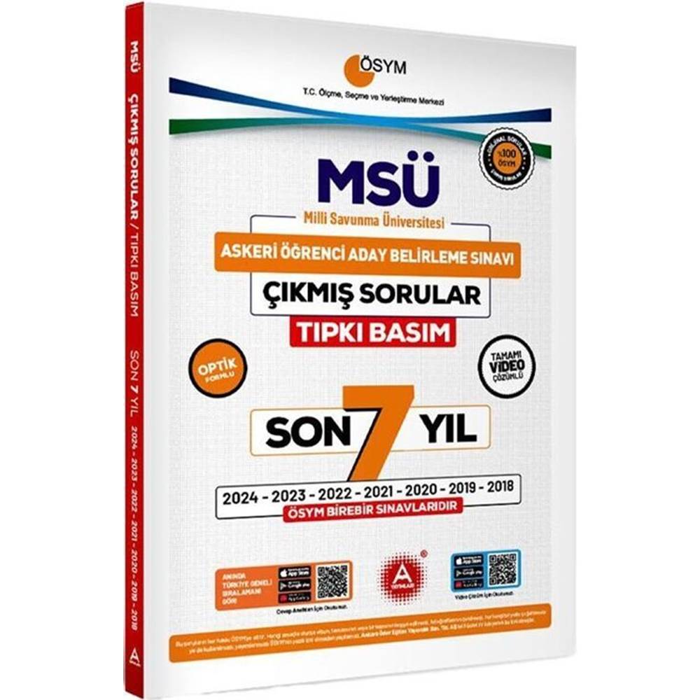 A Yayınları MSÜ Son 7 Yıl Tıpkı Basım Çıkmış Sorular