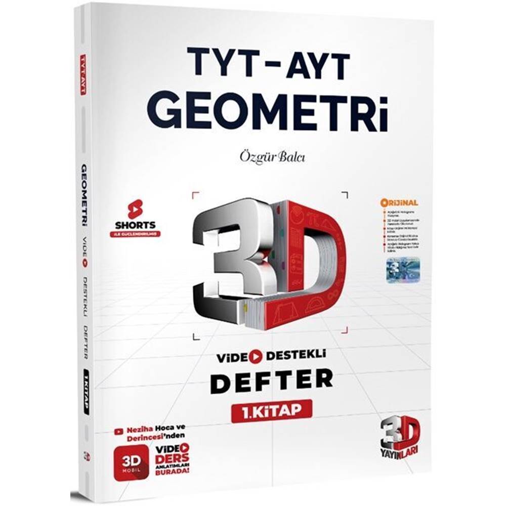 3D Yayınları TYT AYT Geometri Video Destekli Defter