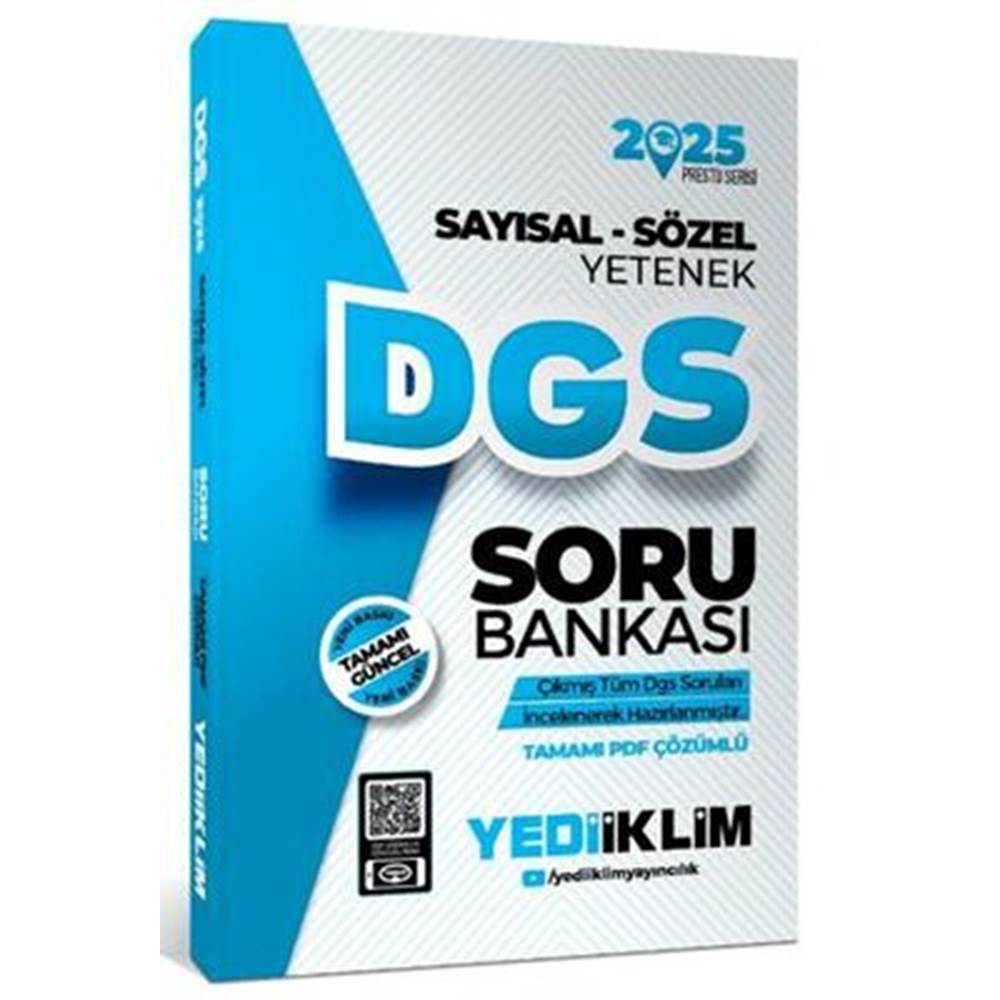 Yediiklim Yayınları 2025 DGS Prestij Serisi Sayısal-Sözel Yetenek Tamamı PDF Çözümlü Soru Bankası