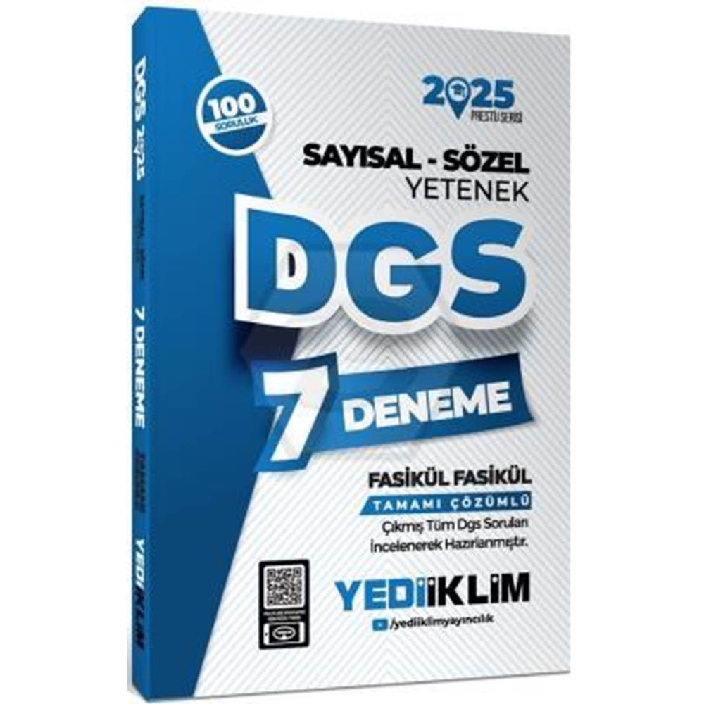 2025 DGS Sayısal Sözel Yetenek Fasikül Fasikül Tamamı Çözümlü 7 Deneme