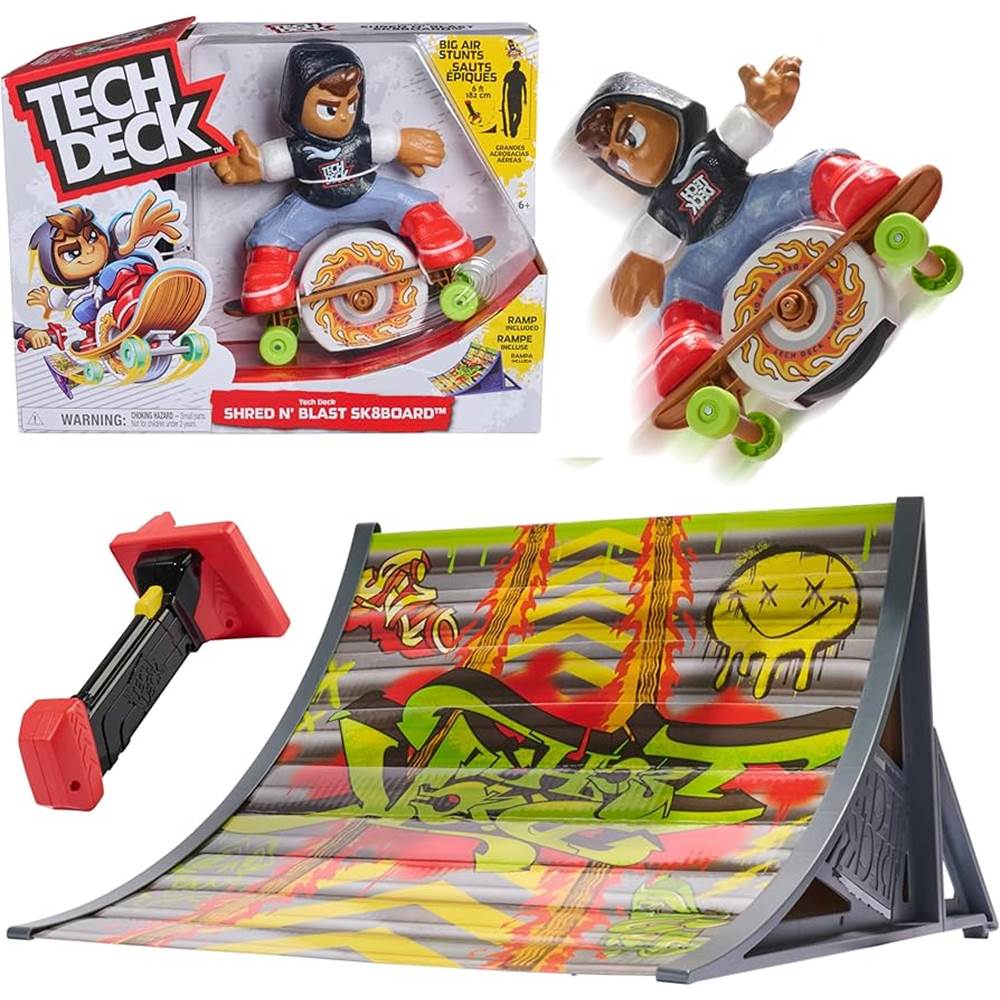 Tech Deck Shred N' Blast Motorized Skateboard Toy, for Ages 6 and up