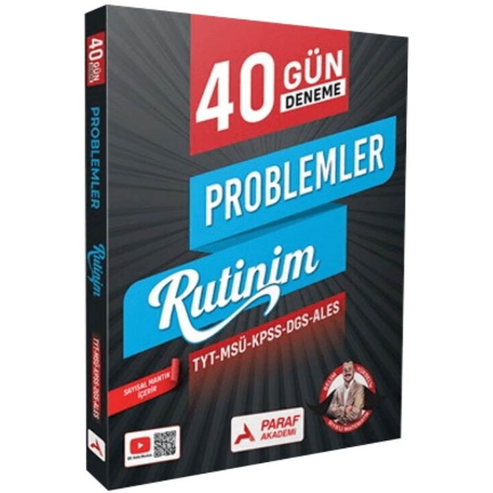 Paraf Yayınları TYT MSÜ KPSS DGS ALES Problemler 40 Günde Deneme Rutinim