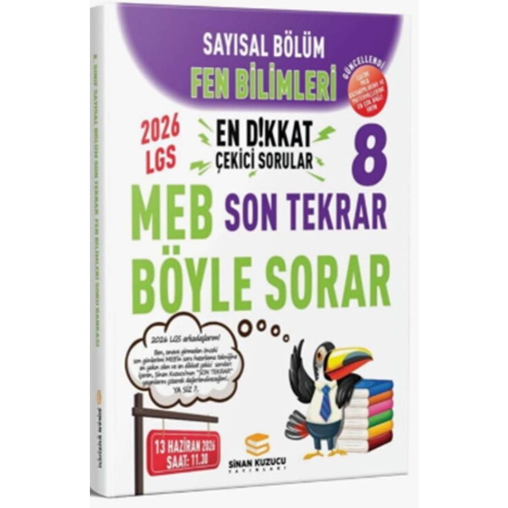 Sinan Kuzucu Yayınları 2026 Lgs Son Tekrar 8'li Genel Değerlendirme Sınavı Seti Sayısal