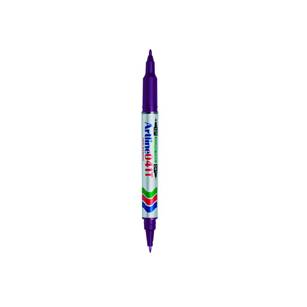 Artline 041T Twin Marker İki Uçlu Permanent Markör Uçlar:0,4-1,0mm Mor