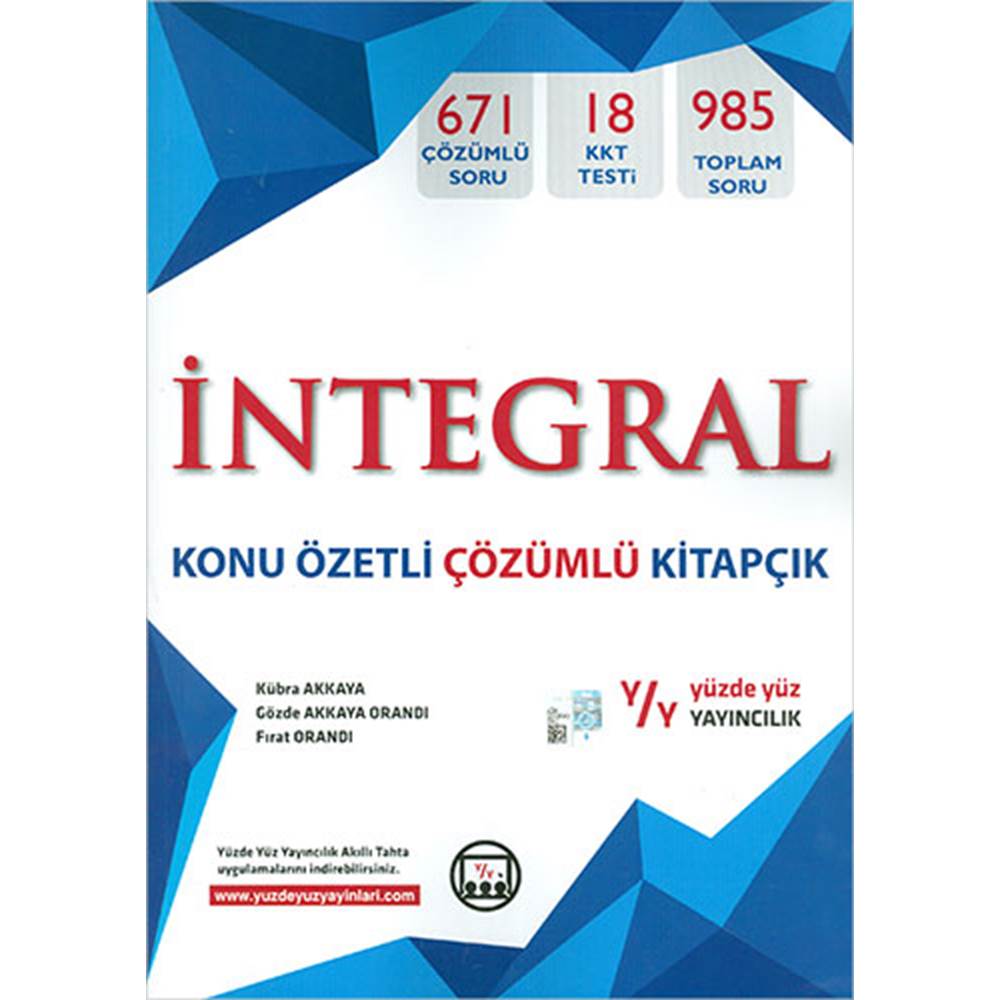 Yüzde Yüz Matematik İntegral Konu Özetli Çözümlü Kitapçık