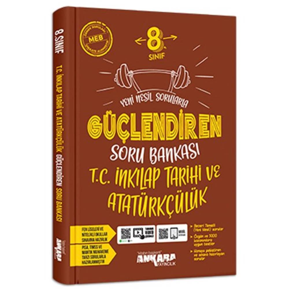 Ankara Yayıncılık Ankara Yayıncılık 8. Sınıf T.C. İnkılap Tarihi ve Atatürkçülük Güçlendiren Soru Bankası