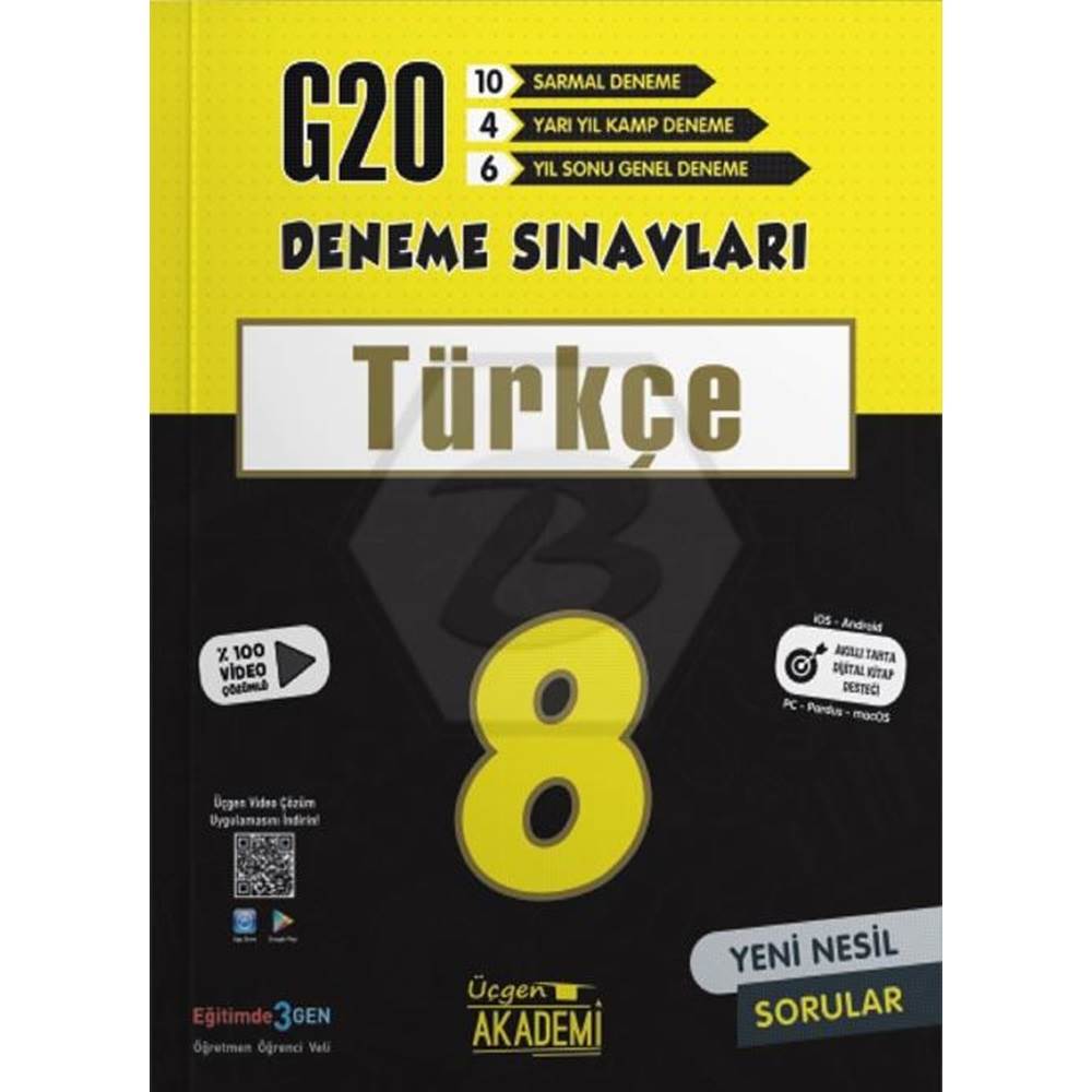 ÜÇGEN 8. Sınıf TÜRKÇE - 20'li Deneme Sınavları