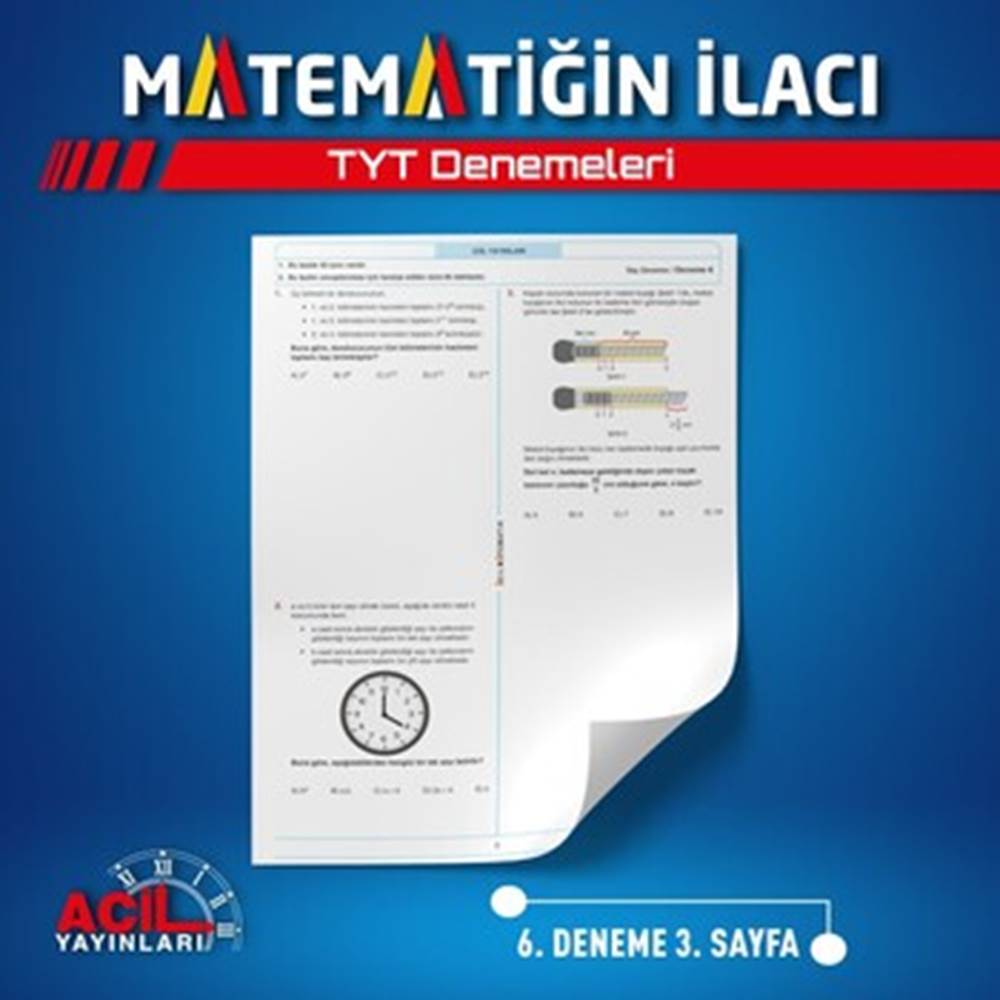 Acil Yayınları TYT Matematiğin İlacı Matematik Denemeleri