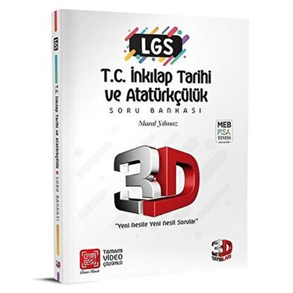 3D Yayınları LGS T.C. İnkılap Tarihi ve Atatürkçülük Soru Bankası Tamamı Video Çözümlü