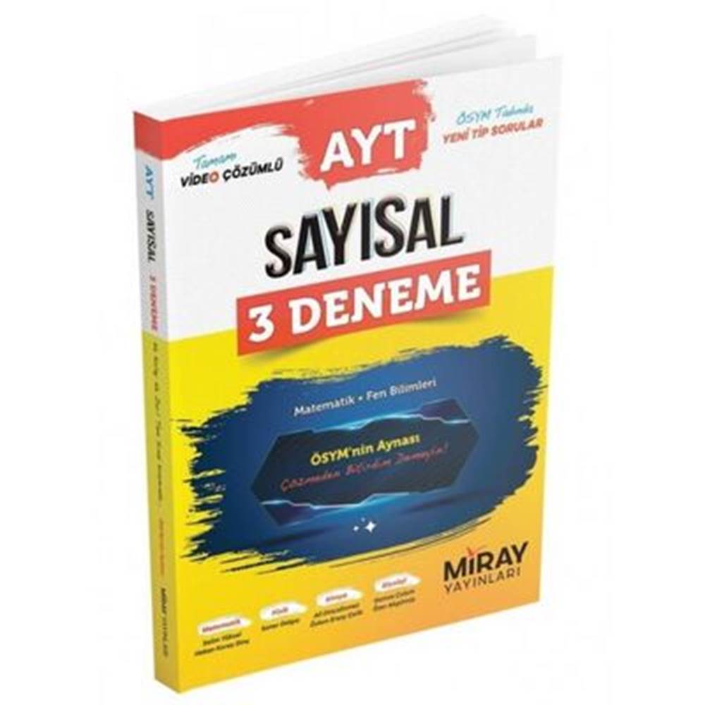 Miray AYT Sayısal 3 Deneme Matematik-Fen Bilimleri