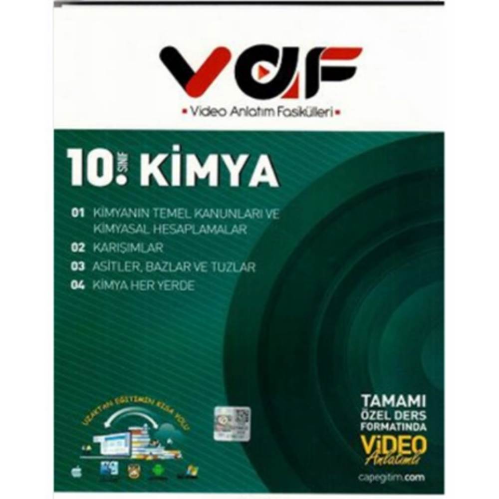 Vaf Yayınları 10. Sınıf Kimya Video Anlatım Fasikülleri