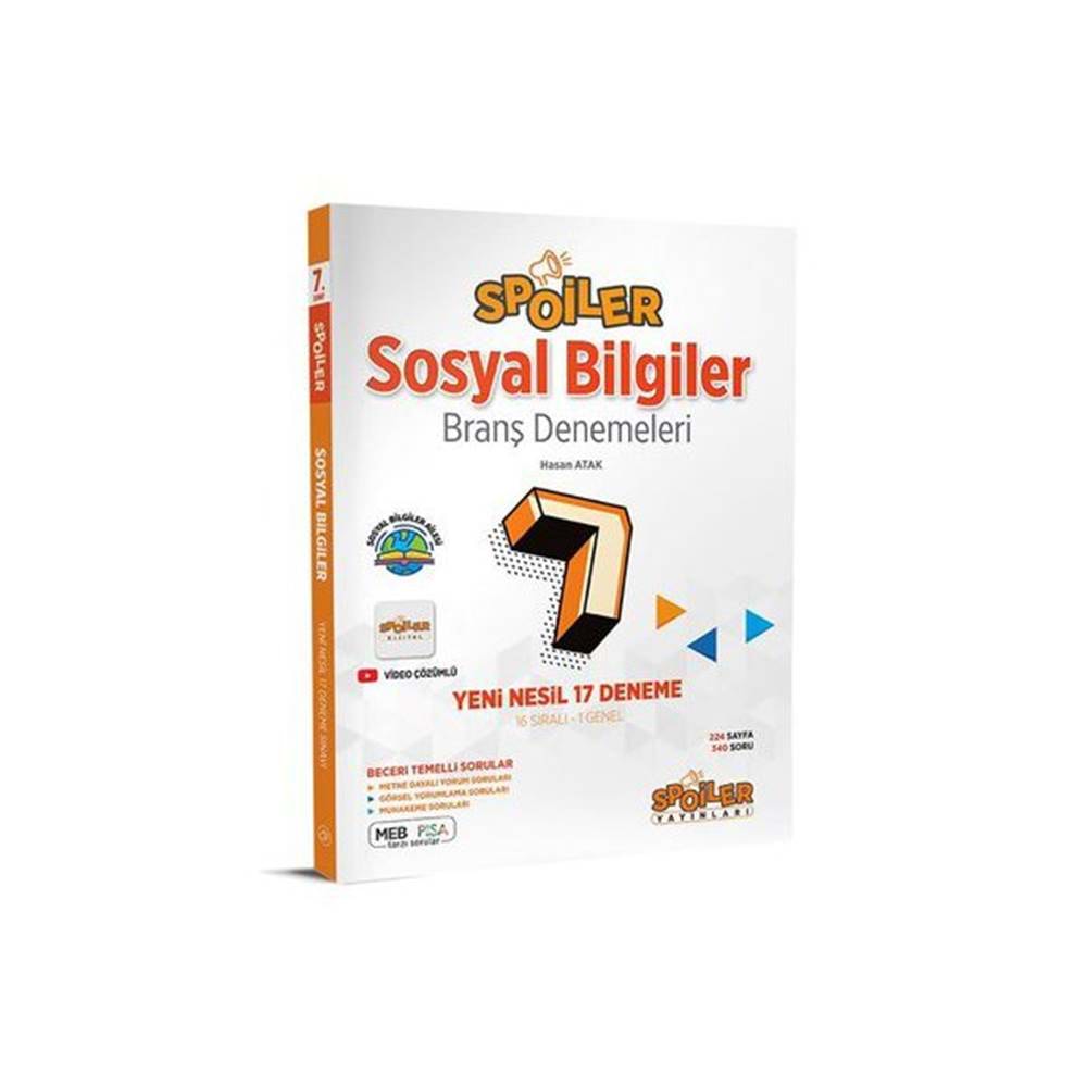Spoiler Yayınları 7. Sınıf Sosyal Bilgiler Spoiler 18 Deneme