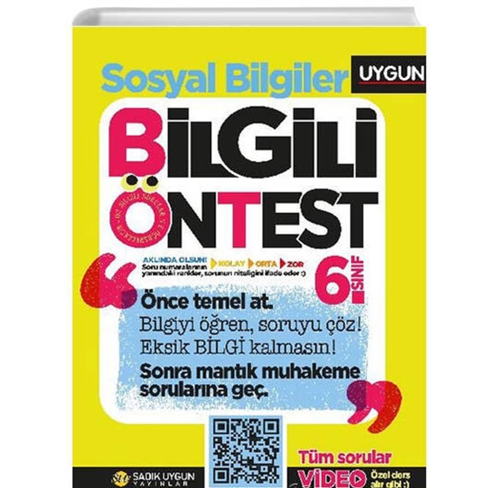 S.UYGUN 6.SINIF BİLGİLİ ÖN TEST SOSYAL BİLGİLER SORU BANKASI