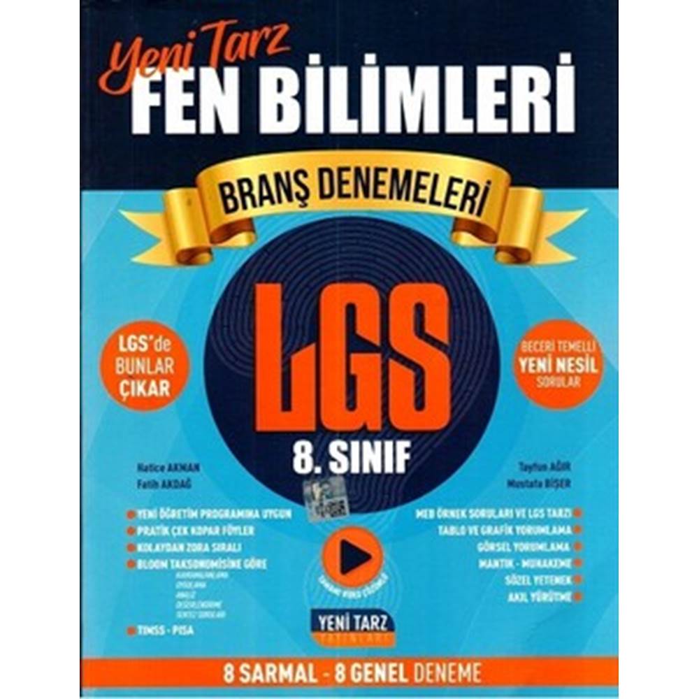 8. Sınıf LGS Fen Bilimleri Branş Denemeleri Yeni Tarz Yayınları