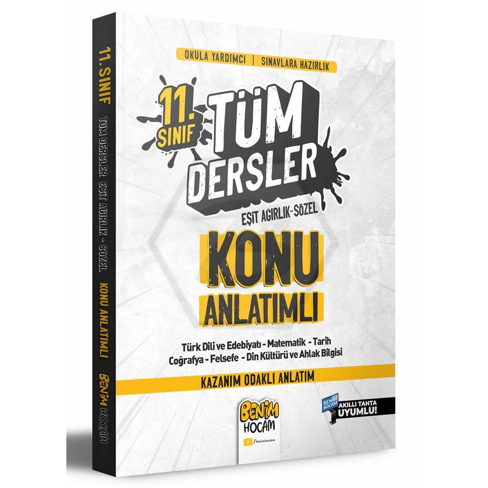 11. Sınıf Eşit Ağırlık Sözel Tüm Dersler Konu Anlatımı Benim Hocam Yayınları